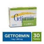 Getz Pharma Getformin Tablet, 1mg + 500mg, 30-Pack
