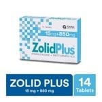Getz Pharma Zolid Plus Tablet, 15mg + 850mg, 14-Pack